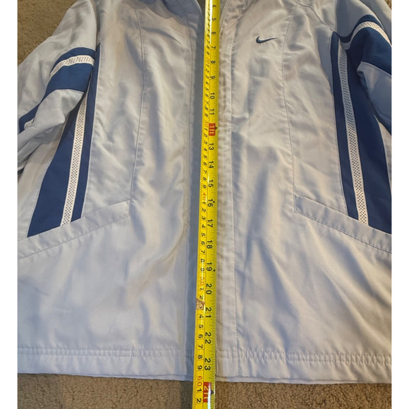 Vintage Nike Windbreaker Jacket Womens Medium Pale Blue Track Spring Running - Picture 7 of 9